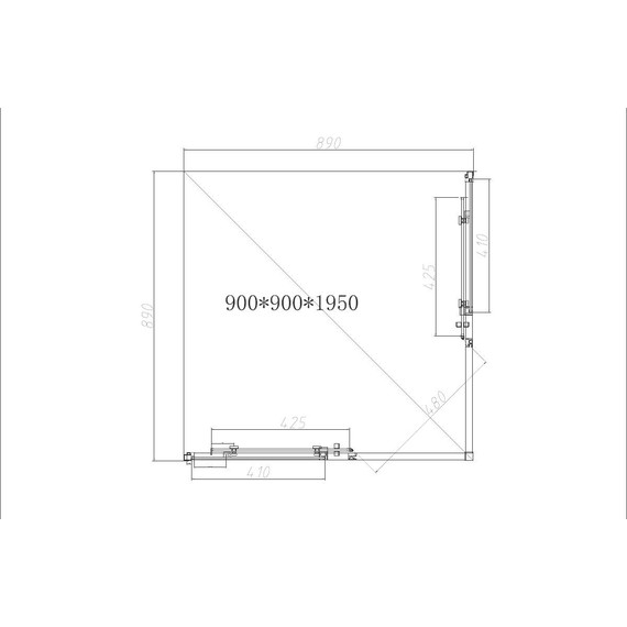 Душевое ограждение Vincea Slim-N 90x90 см VSS-4SN900CL, хром/прозрачное - фото 4