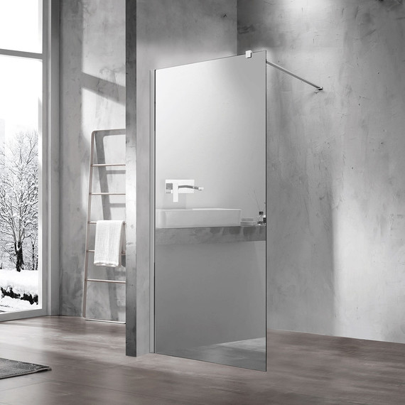 Душевая перегородка Vincea Walk-In 90 см VSW-1H900MR (стекло 8 мм) с кронштейном в комплекте, хром/зеркальное - фото 