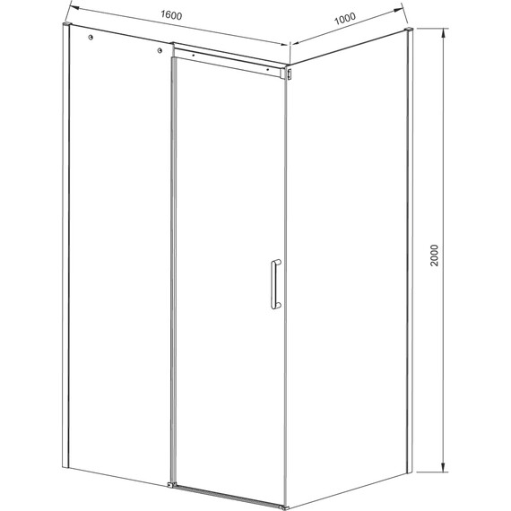 Душевое ограждение Vincea Dice 160x100 см VSR-4D1016CLB (стекло 8 мм), черный/прозрачное - фото 3