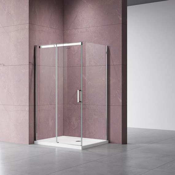 Душевое ограждение Vincea Dice 150x80 см VSR-4D8015CL (стекло 8 мм), хром/прозрачное - фото 