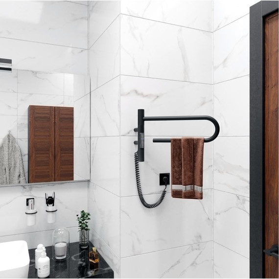 Полотенцесушитель электрический Vincea 253x385 мм VTD-1P1BE, черный матовый - фото 2