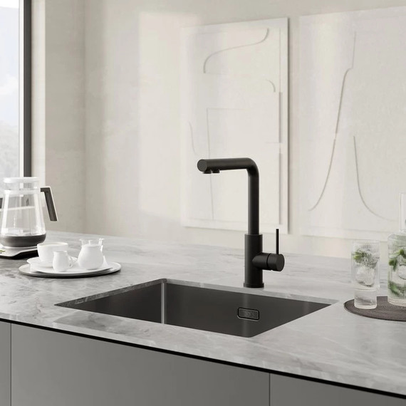 Смеситель для кухни Iddis Rule RULBLLFi05, черный матовый - фото 2