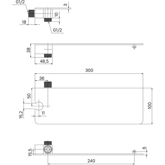 Шланговое подсоединение с держателем и полкой Iddis Slide SLIAC00i62 - фото 4
