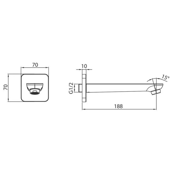 Излив для ванны Iddis Slide SLIBL00i63, черный матовый - фото 3