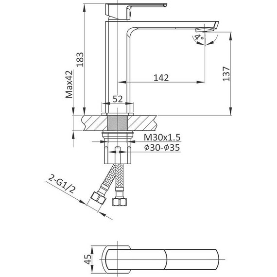 Смеситель для раковины Vincea Next VBF-1N1GM, вороненая сталь - фото 3