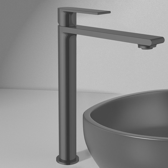 Смеситель для раковины высокий Vincea Vogue VBF-1V2MB, черный - фото 2