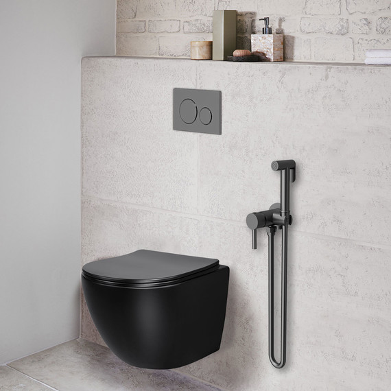 Набор для гигиенического душа Vincea VHFW-101GM, вороненая сталь - фото 2