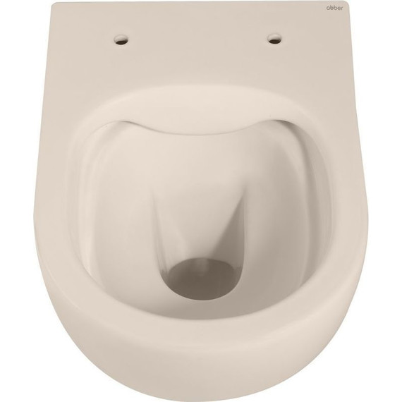 Унитаз подвесной безободковый Abber Bequem AC1101MBE с крышкой микролифт, бежевый матовый, Цвет производителя: бежевый - фото 9