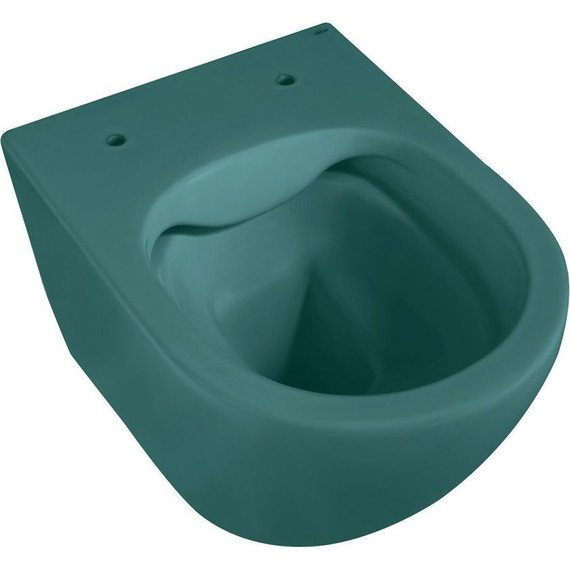 Унитаз подвесной безободковый Abber Bequem AC1101MBG с крышкой микролифт, зеленый матовый, Цвет производителя: зелёный - фото 8