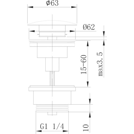 Донный клапан Abber AF0011B, черный матовый - фото 2