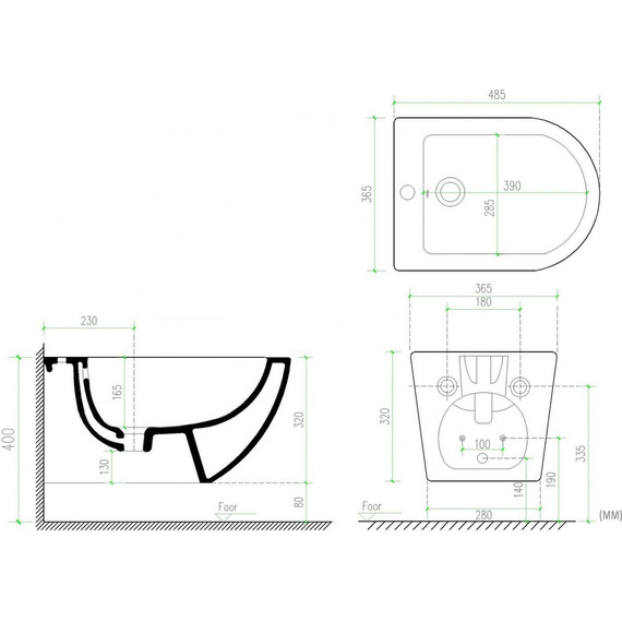 Биде подвесное Art&Max Ovale AM011BH - фото 5