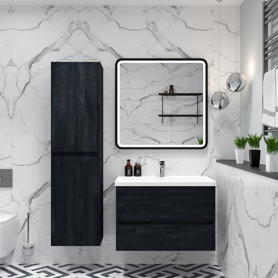 Пенал подвесной Art&Max Family-M-1500-2A-SO-HC 40 см, угольный камень - фото 4