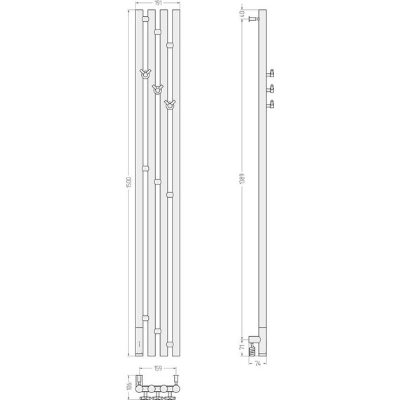 Полотенцесушитель электрический Сунержа Кантата 3.0 П4 1500x159 мм L 31-5846-1516, чёрный матовый - фото 5