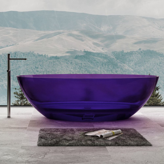 Ванна прозрачная Abber Kristall 180x85 см AT9702Amethyst, фиолетовый - фото 