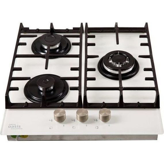 Газовая варочная поверхность Oasis P-3GWT (белое стекло) - фото 