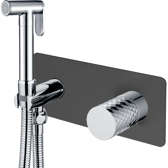 Набор для гигиенического душа Boheme Stick 127-BCR, black chrome, Цвет производителя: black chrome - фото 