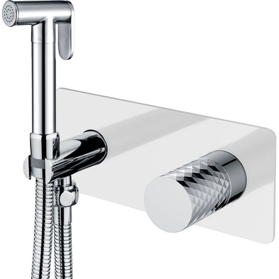 Набор для гигиенического душа Boheme Stick 127-WCR, white chrome, Цвет производителя: white chrome - фото 