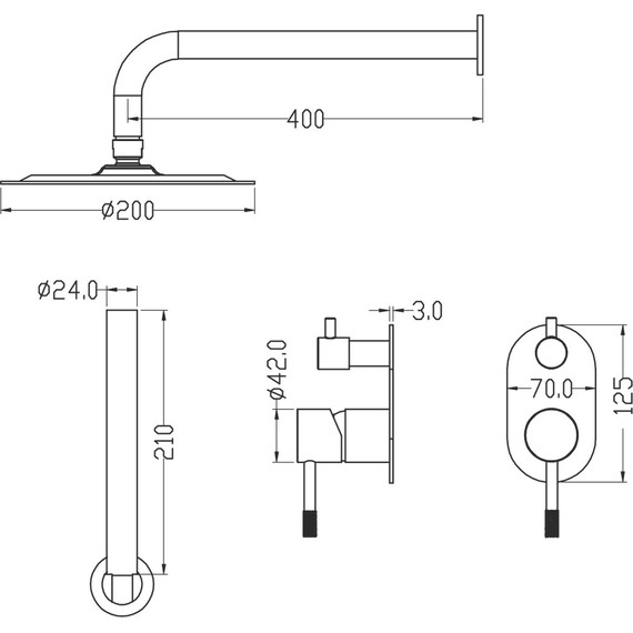 Душевая система для душа Boheme Uno 464-MW, matt white, Цвет производителя: matt white - фото 2