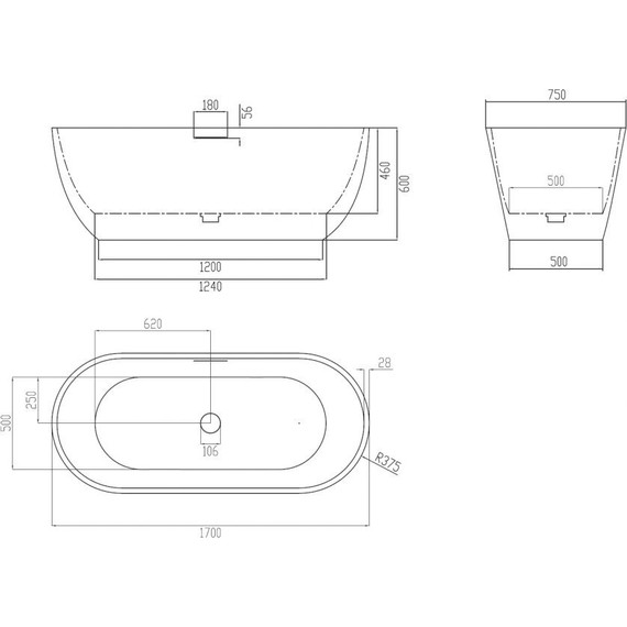 Ванна отдельностоящая Abber Frankfurt 170x75 см AM9941MBG, темно-зеленый матовый - фото 4