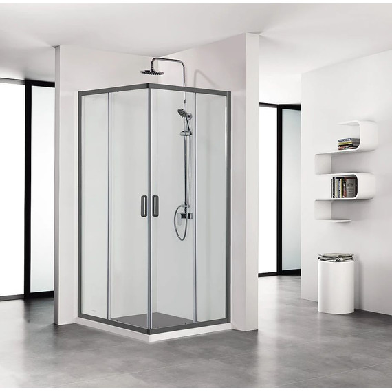 Душевое ограждение Aquatek 100x100 см AQ ARI KV10020BL, чёрный/прозрачное - фото 2