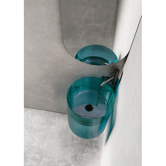 Раковина подвесная прозрачная Abber Kristall 42 см AT2705Aquamarin, бирюзовый - фото 4