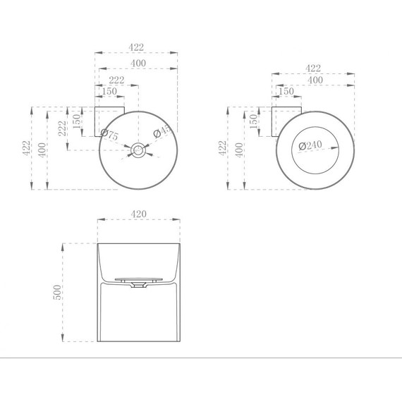 Раковина подвесная прозрачная Abber Kristall 42 см AT2705Aquamarin, бирюзовый - фото 5