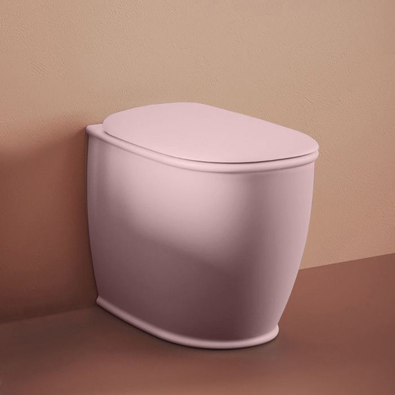 Унитаз приставной безободковый ArtCeram Atelier ATV002 33 00, розовый - фото 