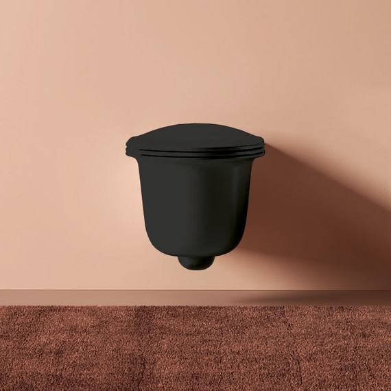 Унитаз подвесной безободковый ArtCeram Chic CHV001 17 00, чёрный матовый, Цвет производителя: чёрный матовый - фото 