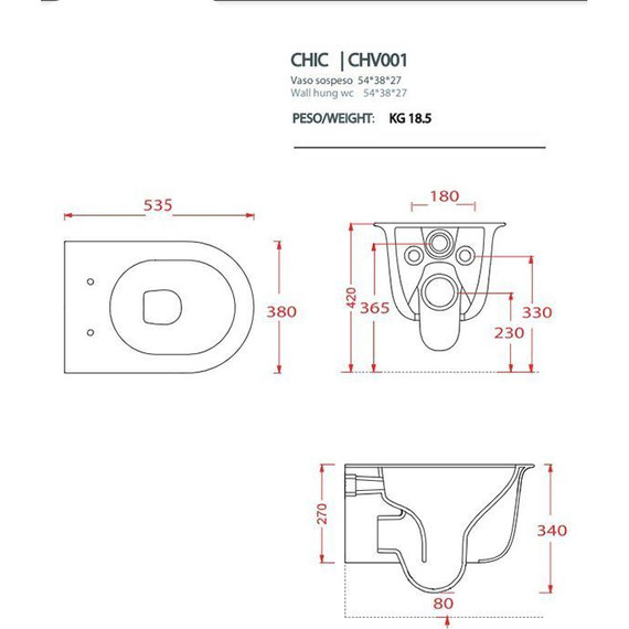 Унитаз подвесной безободковый ArtCeram Chic CHV001 17 00, чёрный матовый, Цвет производителя: чёрный матовый - фото 3