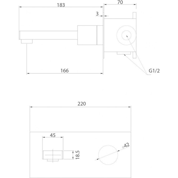 Смеситель для раковины настенный Abber Rund AF8712NG (со скрытой частью) никель, Цвет производителя: никель - фото 3