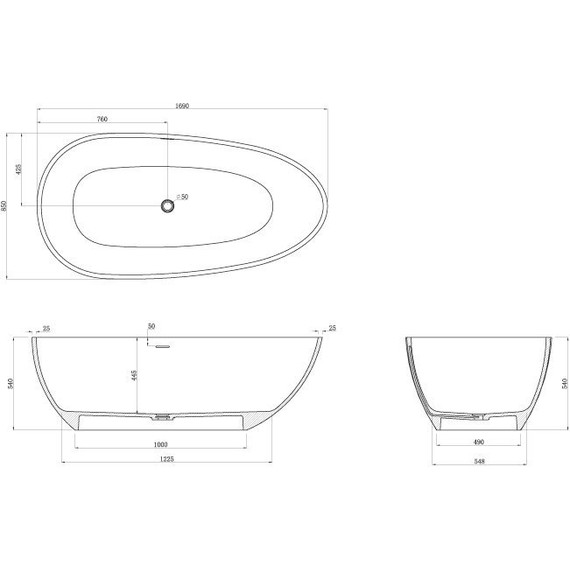 Ванна отдельностоящая Azario Clovis 169x85 см CLO17085S - фото 4