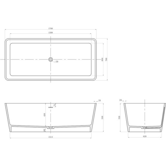 Ванна отдельностоящая Azario Esmont 170x78 см ESM17078S - фото 5