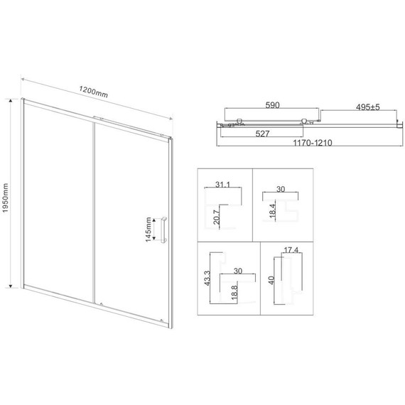 Душевая дверь Vincea City 120 см VDS-5CT120CLB, черный/прозрачное - фото 6