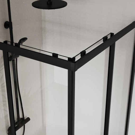 Душевое ограждение Vincea City 90x90 см VSS-5CT900CLB, черный/прозрачное - фото 4