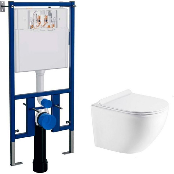 Инсталляция Loranto с подвесным безободковым унитазом Azario Fora 4501+AZ-0067 - фото 