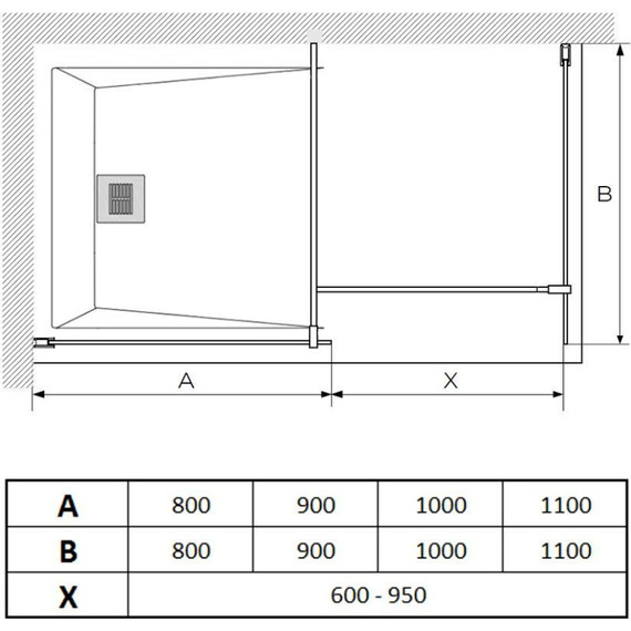 Душевая перегородка Paini 100 см PAINI-WalkIN100G (стекло 8 мм) с кронштейном в комплекте, чёрный/прозрачное - фото 8