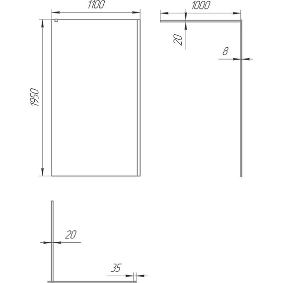 Душевая перегородка Paini 110 см PAINI-WalkIN110C (стекло 8 мм) с кронштейном в комплекте, чёрный/прозрачное - фото 8