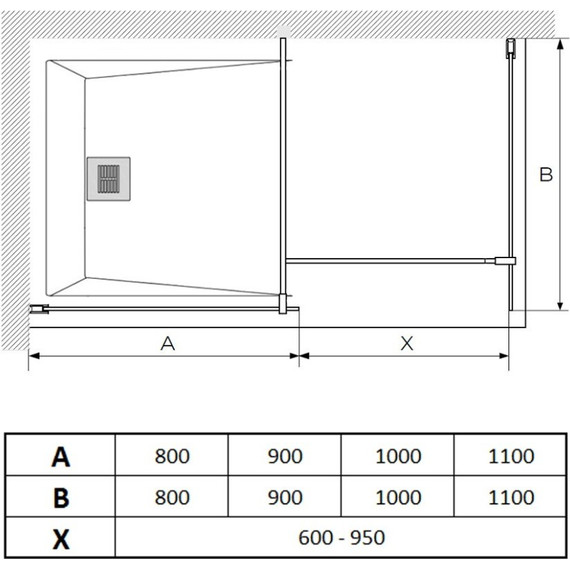 Душевая перегородка Paini 90 см PAINI-WalkIN90C (стекло 8 мм) с кронштейном в комплекте, чёрный/прозрачное - фото 8