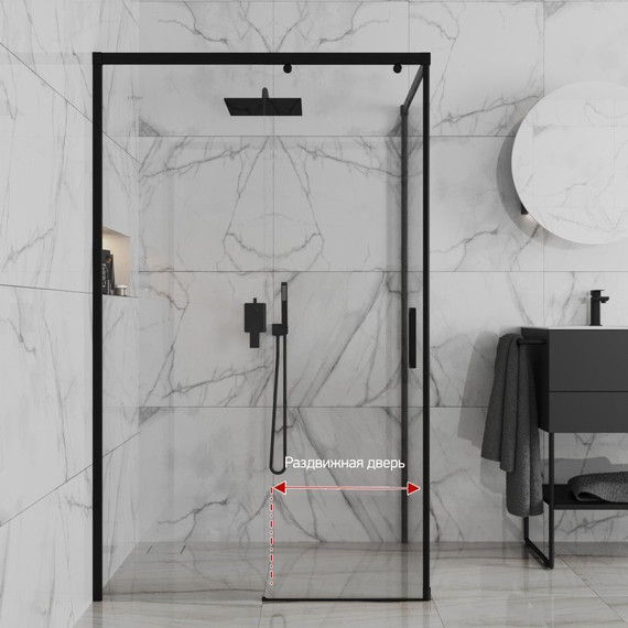 Душевое ограждение Paini Dax 120x80 см 84YO12080, чёрный/прозрачное - фото 3