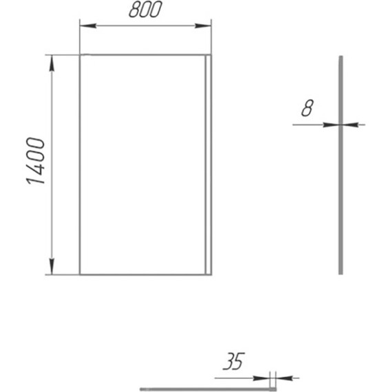Шторка для ванны Paini Screen 800х1400 мм Paini-ScreenWT80F (стекло 8 мм) чёрный/прозрачное - фото 3