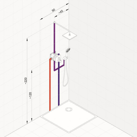 Душевая система для душа с термостатом Kludi Ameo 418310575 - фото 3