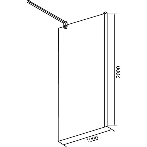 Душевая перегородка Azario Felton 100 см AZ-151S 100 (стекло 8 мм) с кронштейном в комплекте, чёрный/прозрачное - фото 3