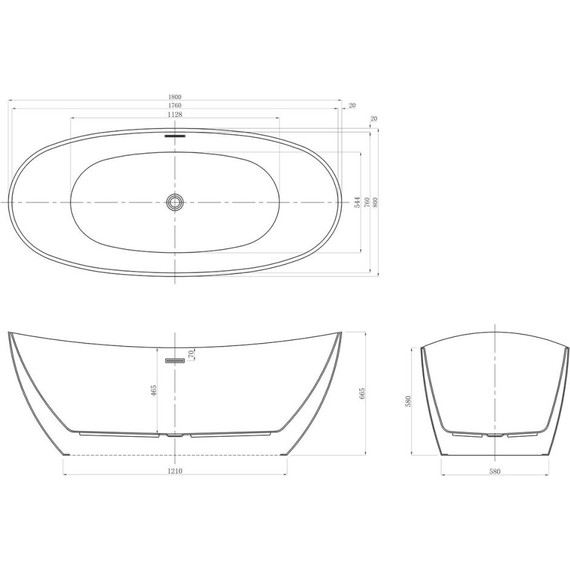 Ванна отдельностоящая Azario Glasgow 180x80 см GLA18080, Размер - мм: 1800х800 - фото 9