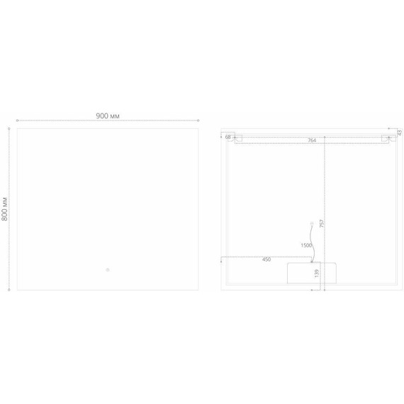 Зеркало Grossman Pragma-норма Black 90 см 1890802, черный - фото 4