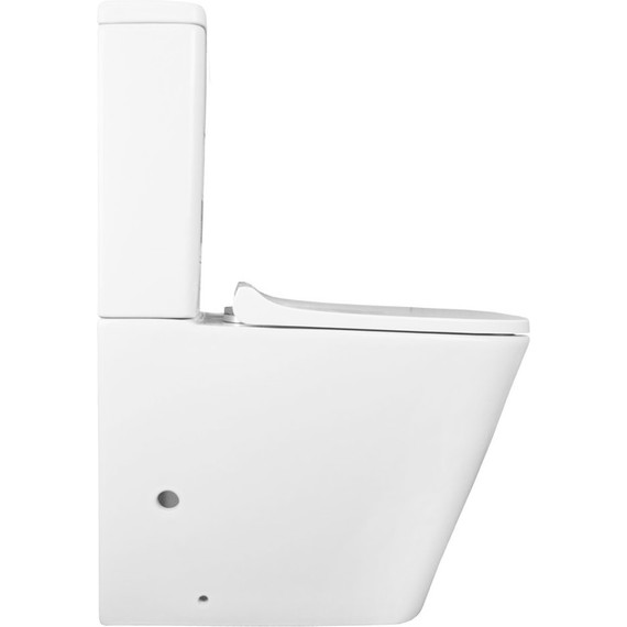 Унитаз-компакт безободковый Azario Quadro AZ-2175 с крышкой микролифт, Цвет производителя: белый - фото 5