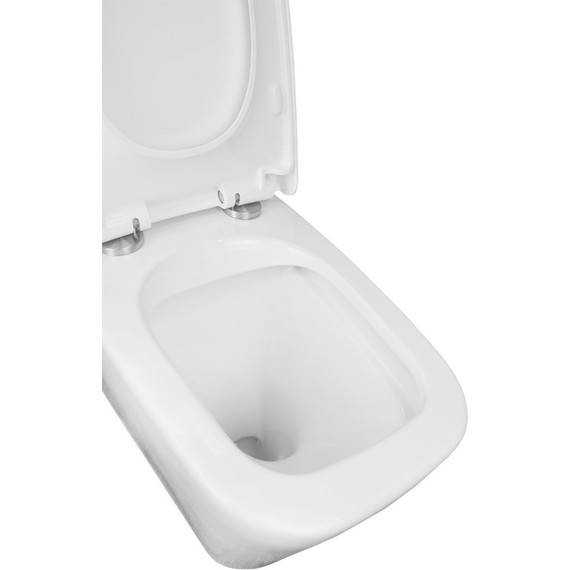 Унитаз-компакт безободковый Azario Quadro AZ-2175 с крышкой микролифт, Цвет производителя: белый - фото 8