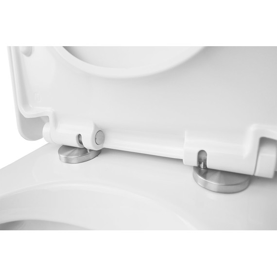 Унитаз-компакт безободковый Azario Quadro AZ-2175 с крышкой микролифт, Цвет производителя: белый - фото 9