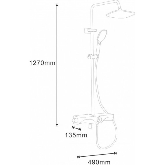 Душевая стойка с термостатом Azario AZ-821, хром/белый - фото 6