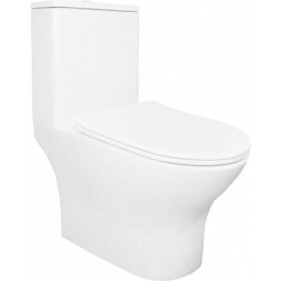 Унитаз-моноблок безободковый Azario Terni AZ-8618 с крышкой микролифт - фото 
