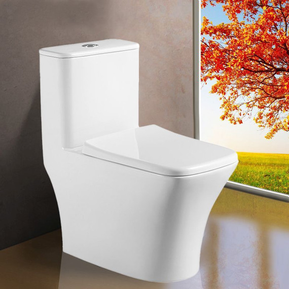 Унитаз-моноблок безободковый Azario Teano AZ-8621 с крышкой микролифт - фото 4